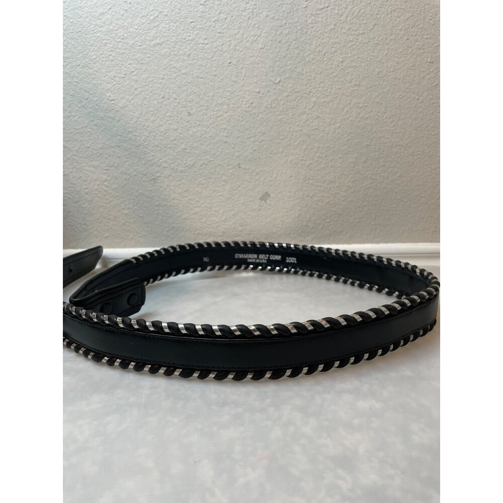 Cimarron Belt Corp Black Leather Whipstitch Western Belt